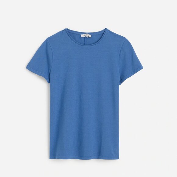 NWT Madewell Essential Slim Tee in Lightweight Cotton Size XS, delphinium blue - Picture 2 of 6